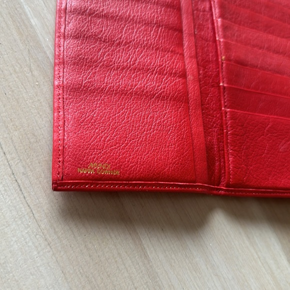 Vintage Mundi red Nappa cowhide leather wallet - Picture 5 of 8